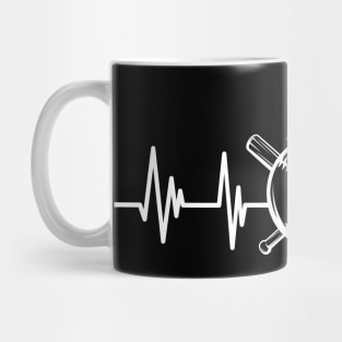 Cricket heartbeat baseball player,baseball Birthday Cricket lover Mug